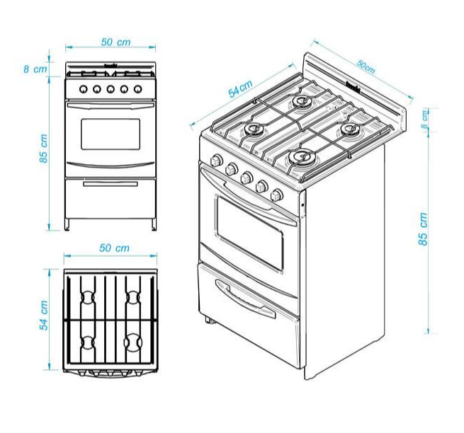 COCINA 4H 51CM GE BCA.CANDOR ESCORIAL