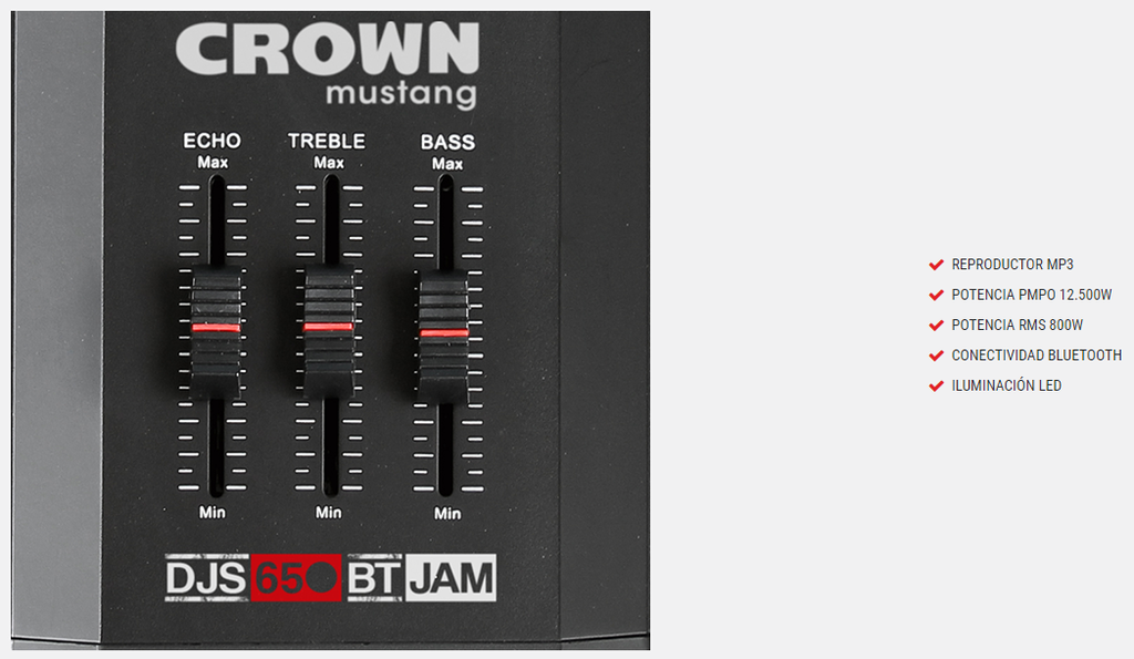 SISTEMA COMPACTO 2 x 6.5" DJS 650BT CROWN MUSTANG