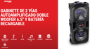 BAFLE AMPLIFICADO 6.5" BLUETOOTH - LED - FM - BATERIA DJS-1000BT CROWN MUSTANG