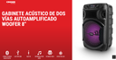 BAFLE POTENCIADO 4 VIAS WOOFER 8" MP3/USB/FM DJS-820BT CROWN MUSTANG 