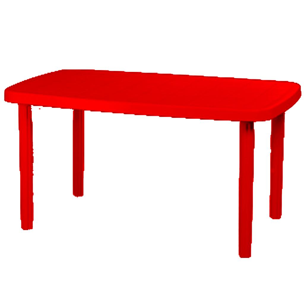 MESA RECTANG. PLAST. 135X80 MARGARITA ROJA VOSS2000