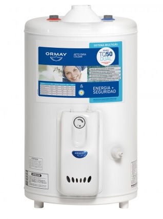 TERMOTANQUE 50L MULTIGAS CONEX. DUAL TQ50CD ORMAY