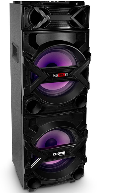 BAFLE AMPLIFICADO 10" BLUETOOTH - LED - FM - DJS-1002BT CROWN MUSTANG