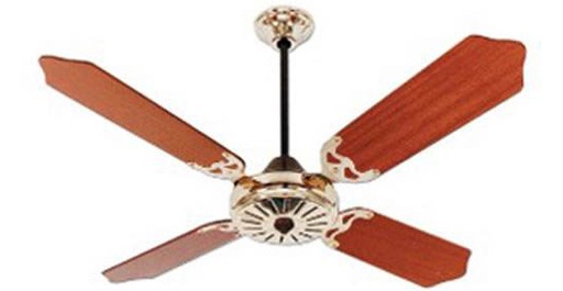 [3296] VENTILADOR TECHO 1.20 4 P. MADERA LUJO DOR. C/LUZ V4DL CODINI
