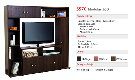 [7909] MODULAR LCD 184X177X36 NEGRO 557 PLATINUM